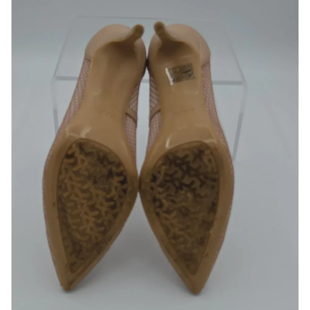 Karl Lagerfeld Paris NOS Rani Nude Mesh/Leather High Heels/Pumps Sz 6.5